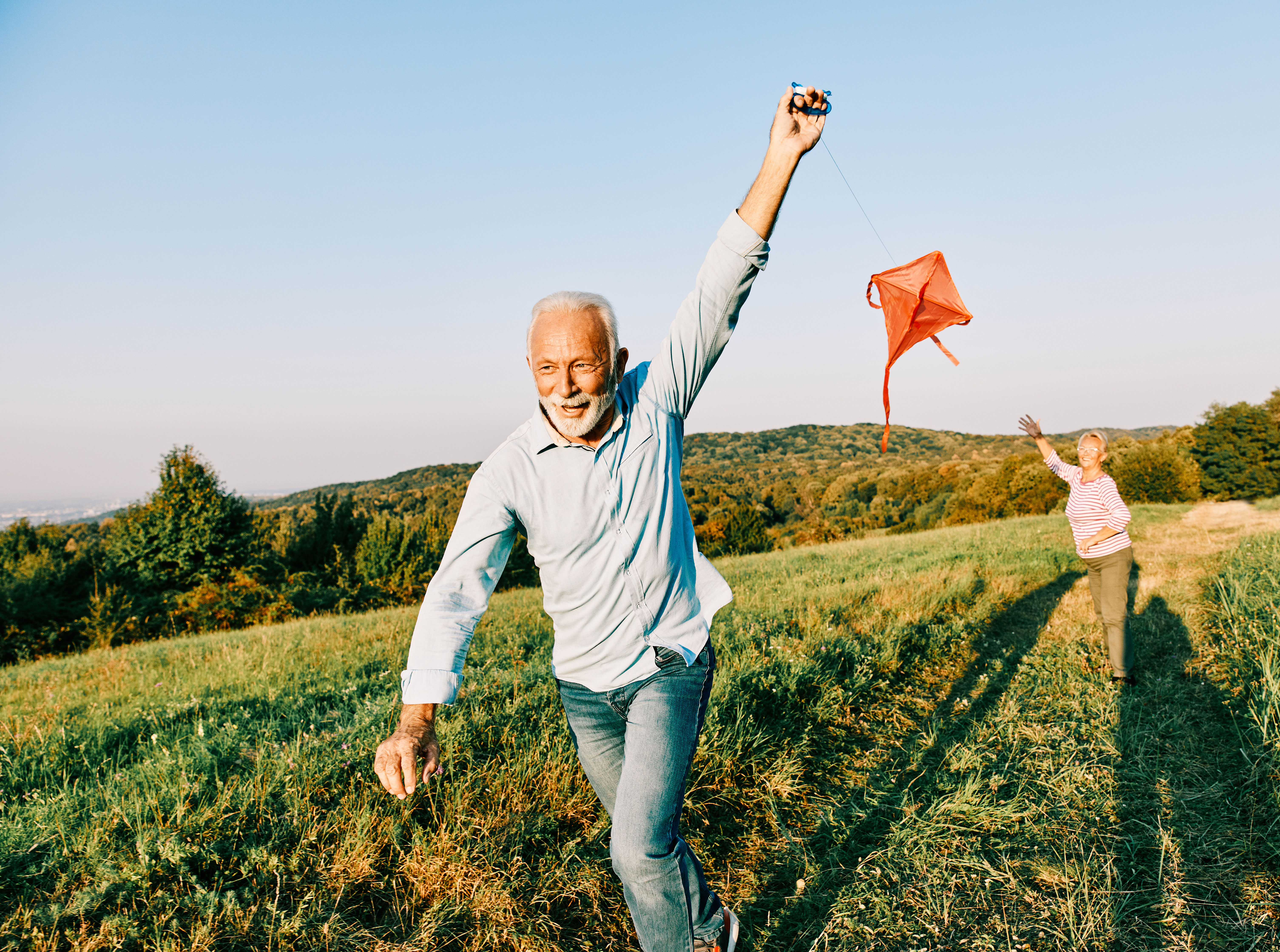 Man flying a kite