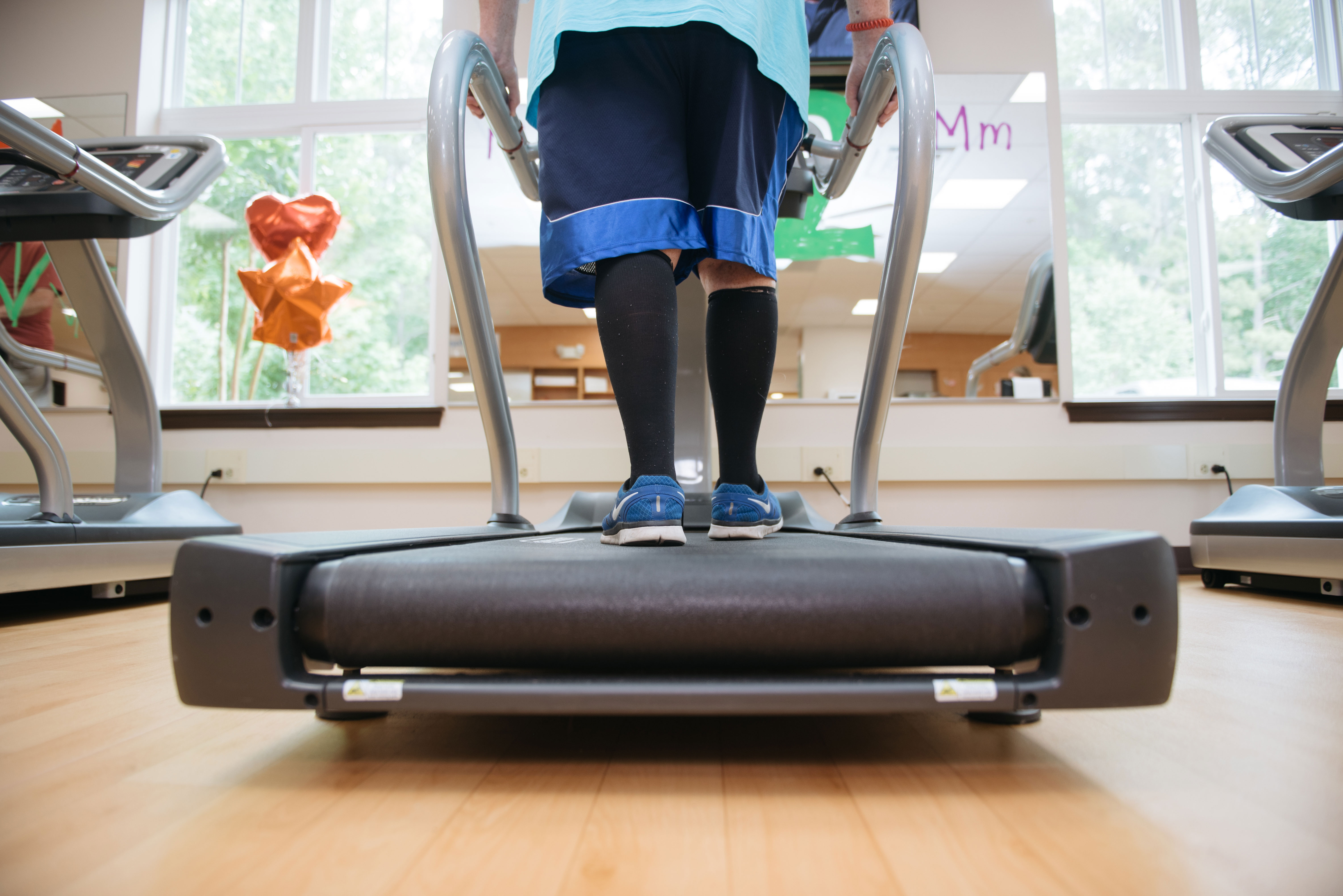 Walking on a treadmill Walking on a treadmill