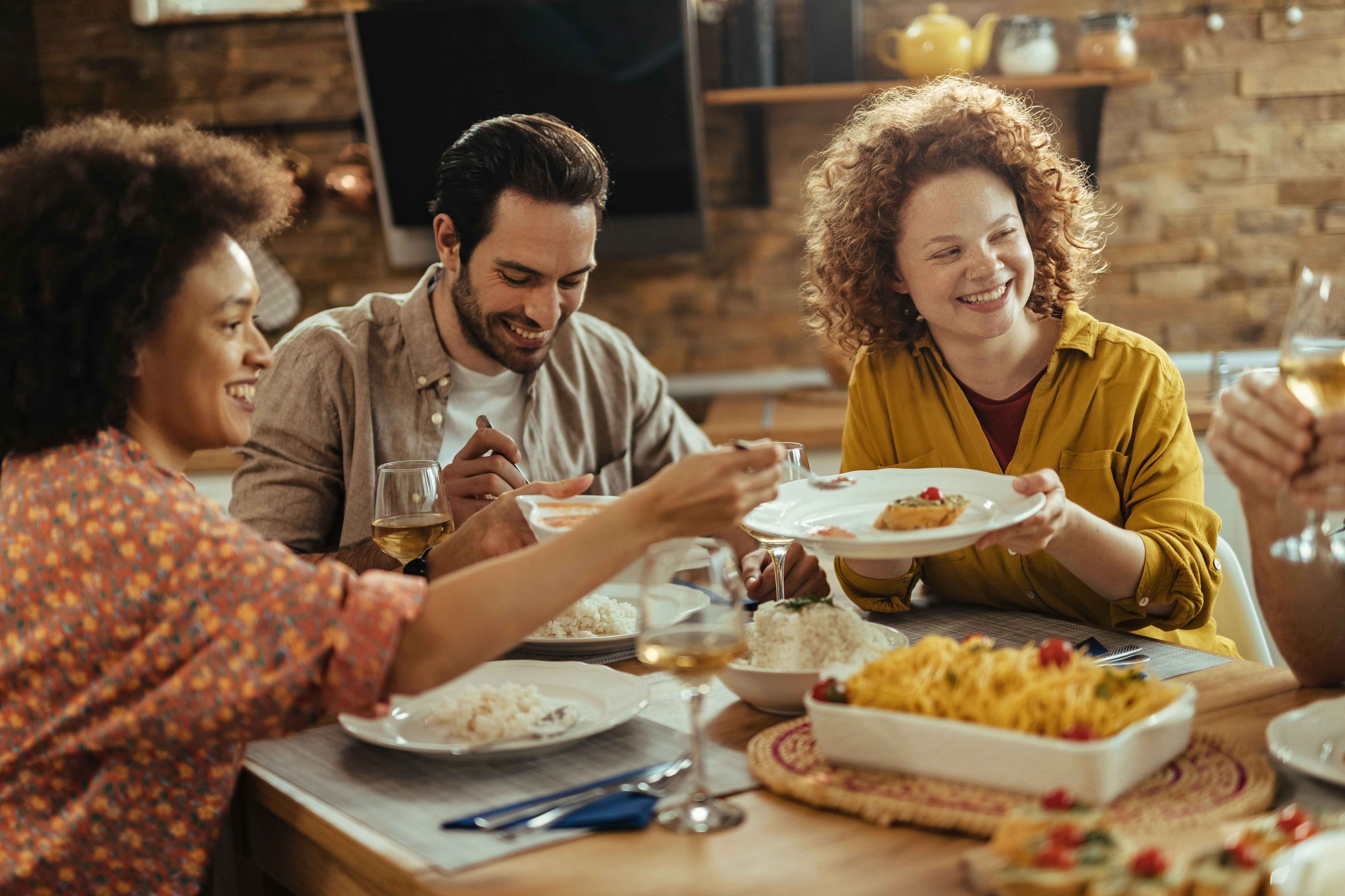 Group of friends enjoying a meal
