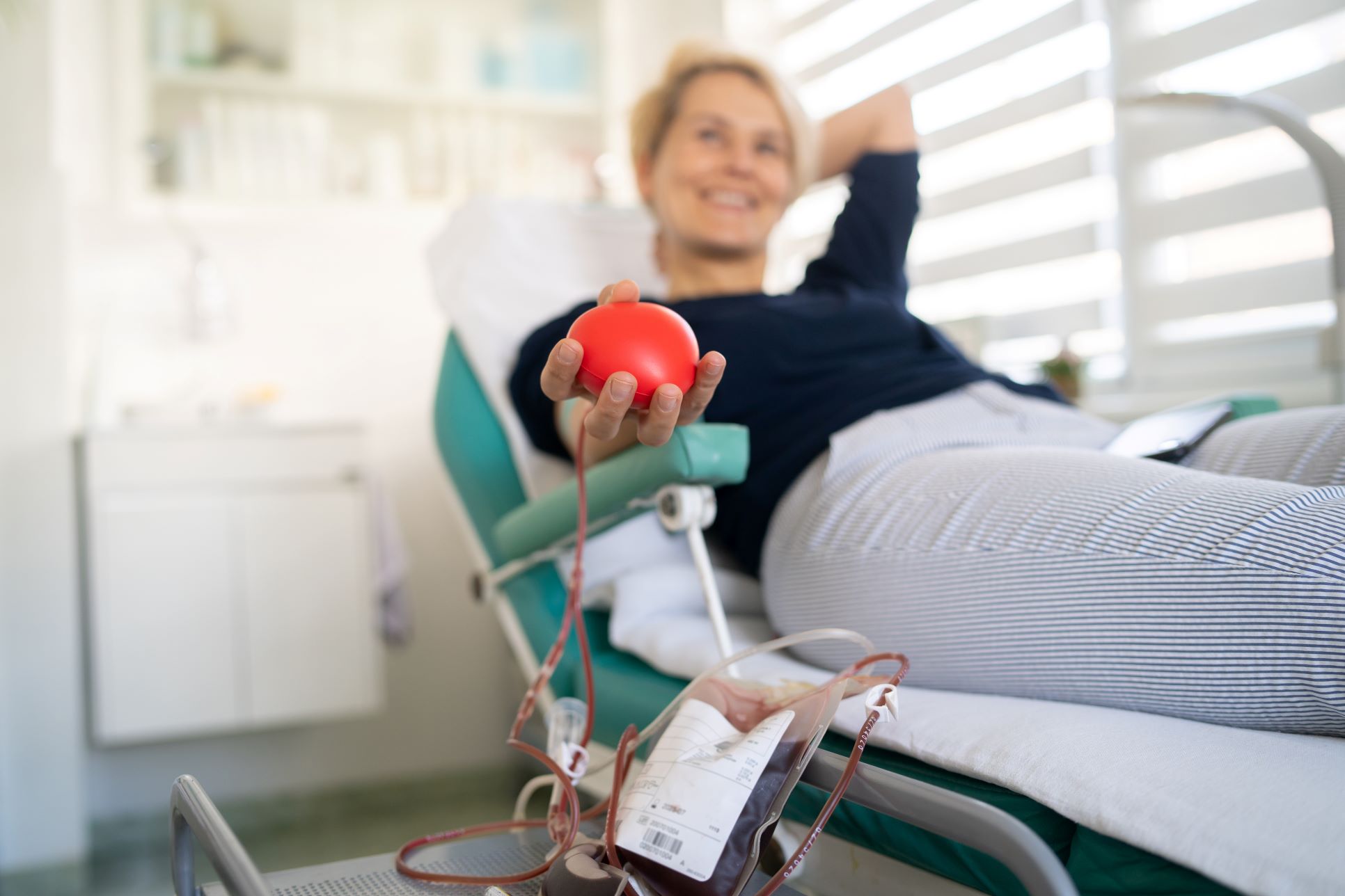 woman donating blood