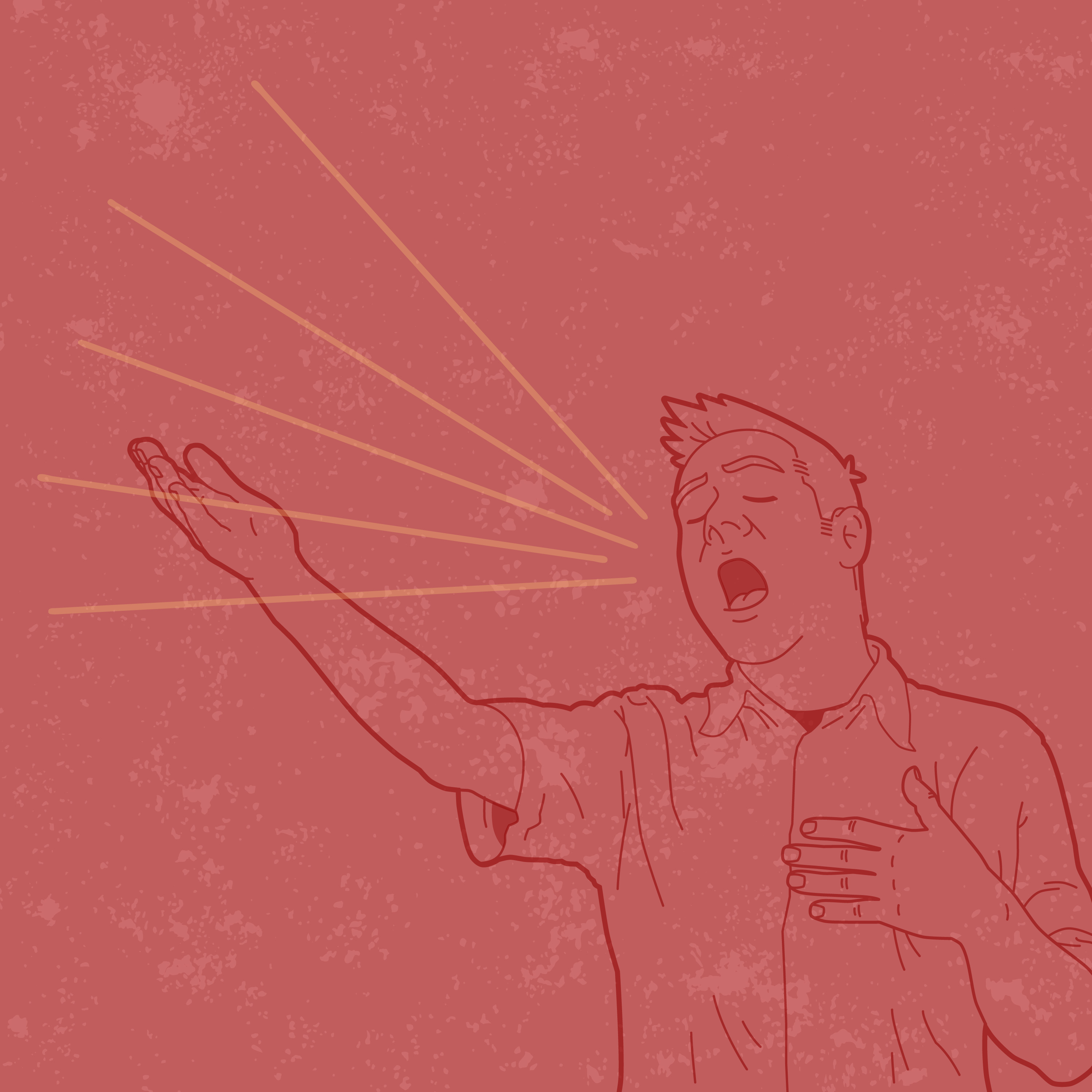 Graphic of person loudly burping