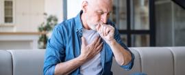 Older man suffering from an asthma attack