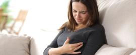 Woman with breast pain