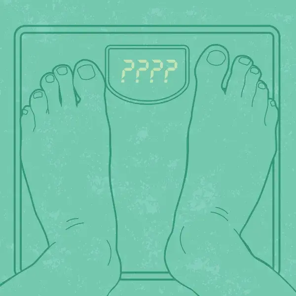 Person standing on a scale