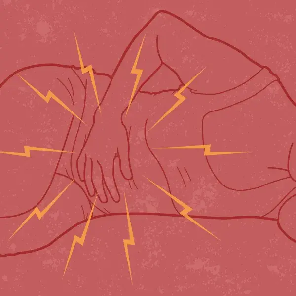 Person holding their stomach