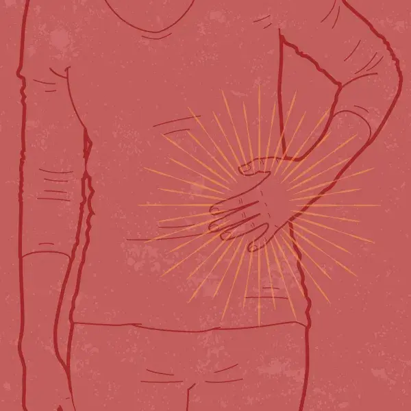 Person experiencing pain from shingles virus