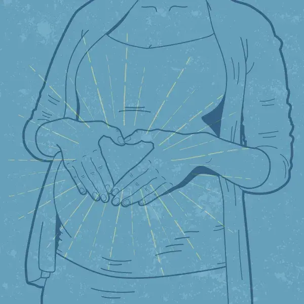 Graphic of woman putting hands on pregnant belly