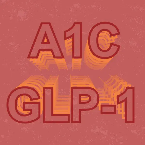 Graphic showing "A1C" and "GLP-1"