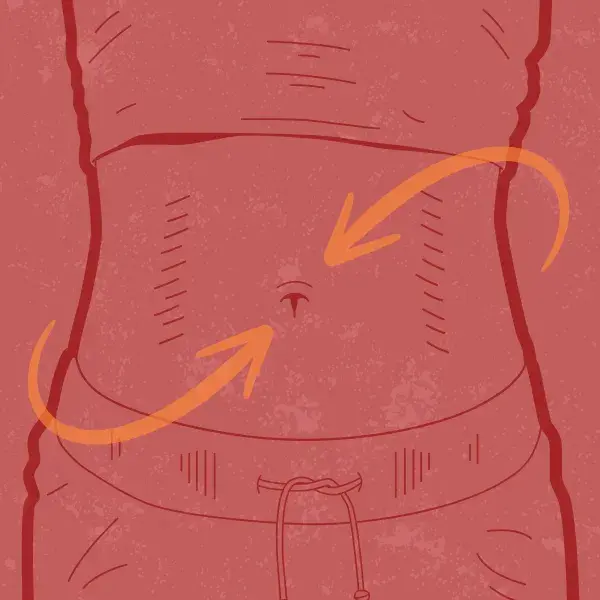 Graphic showing a belly button