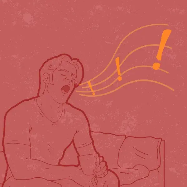 Graphic of a man yawning