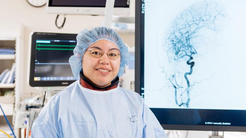 Dr. Sophia Shakur in the hybrid operating room
