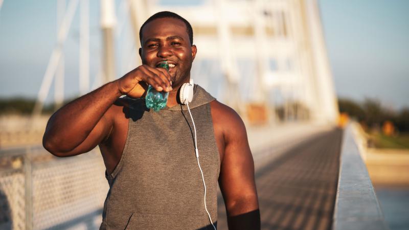 A man exercises to stay heathy