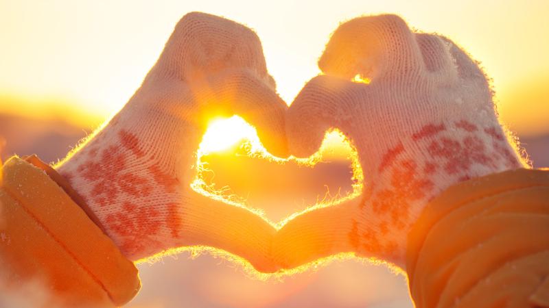 Hands in a shape of a heart