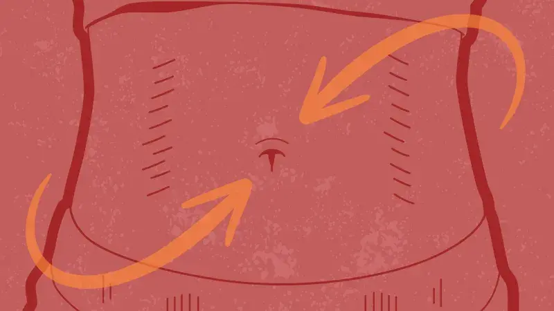 Graphic showing a belly button