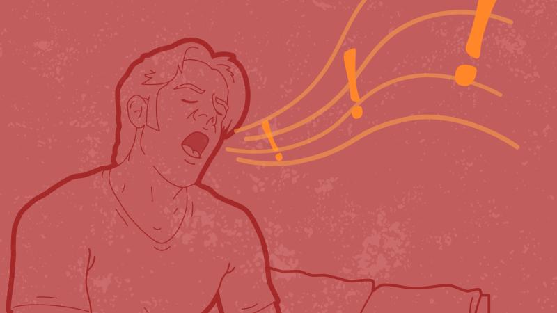Graphic of a man yawning