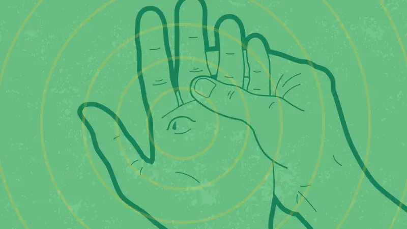 Graphic of a blister on a hand