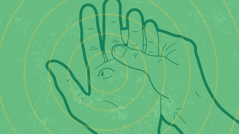Graphic of a blister on a hand