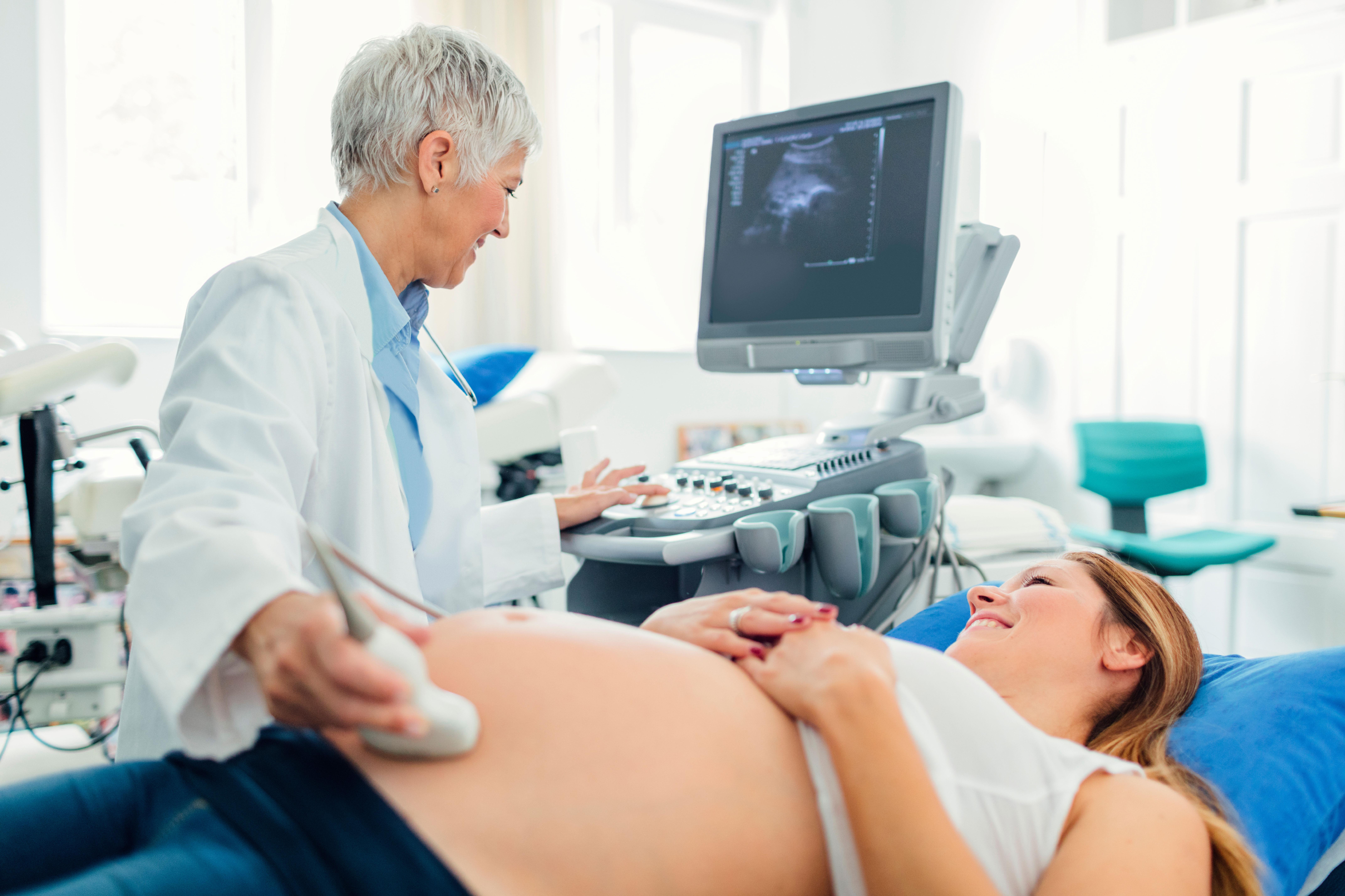 Pregnant woman getting an ultrasound