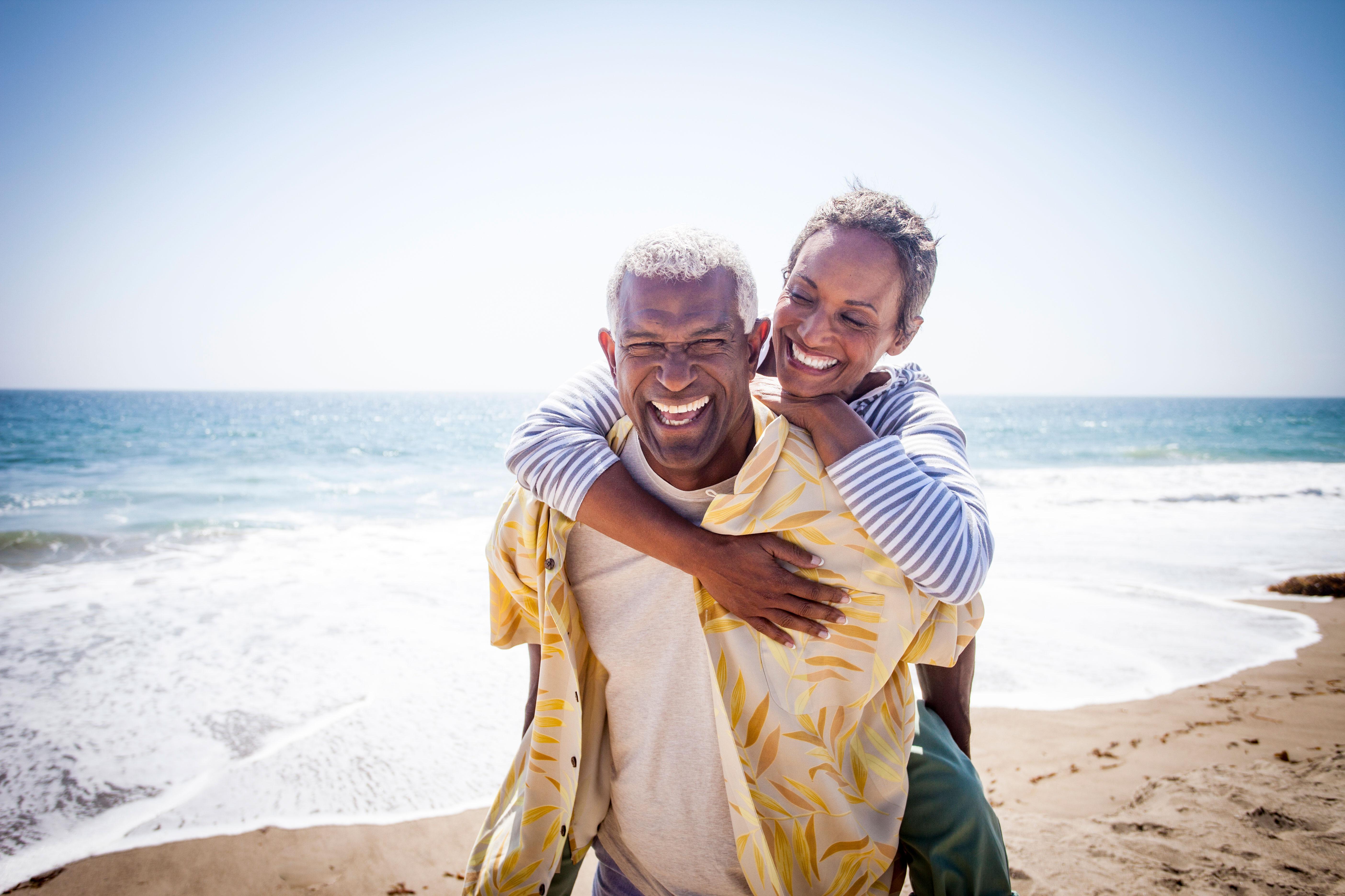 Happy couple on the beach