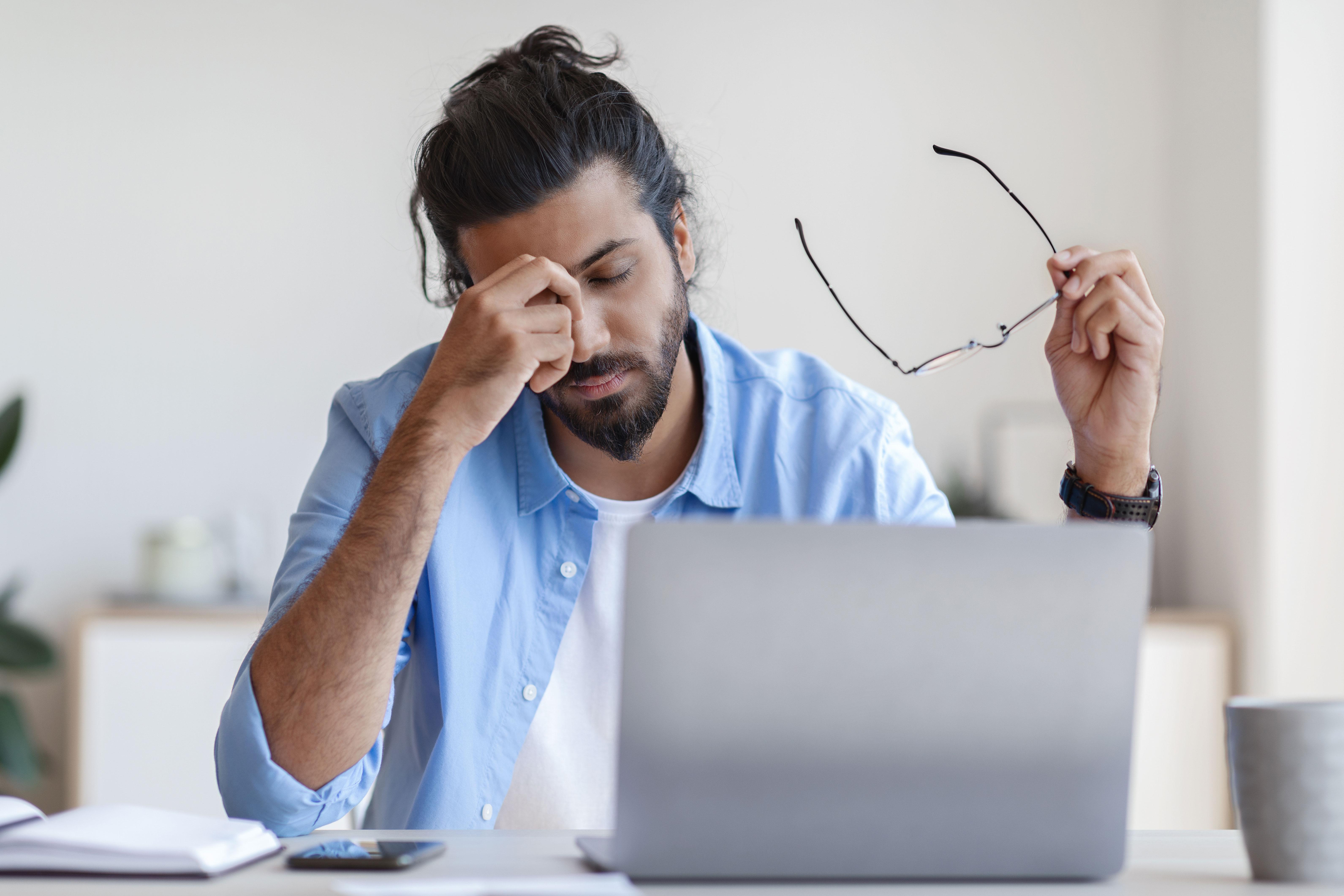 Man feeling fatigued