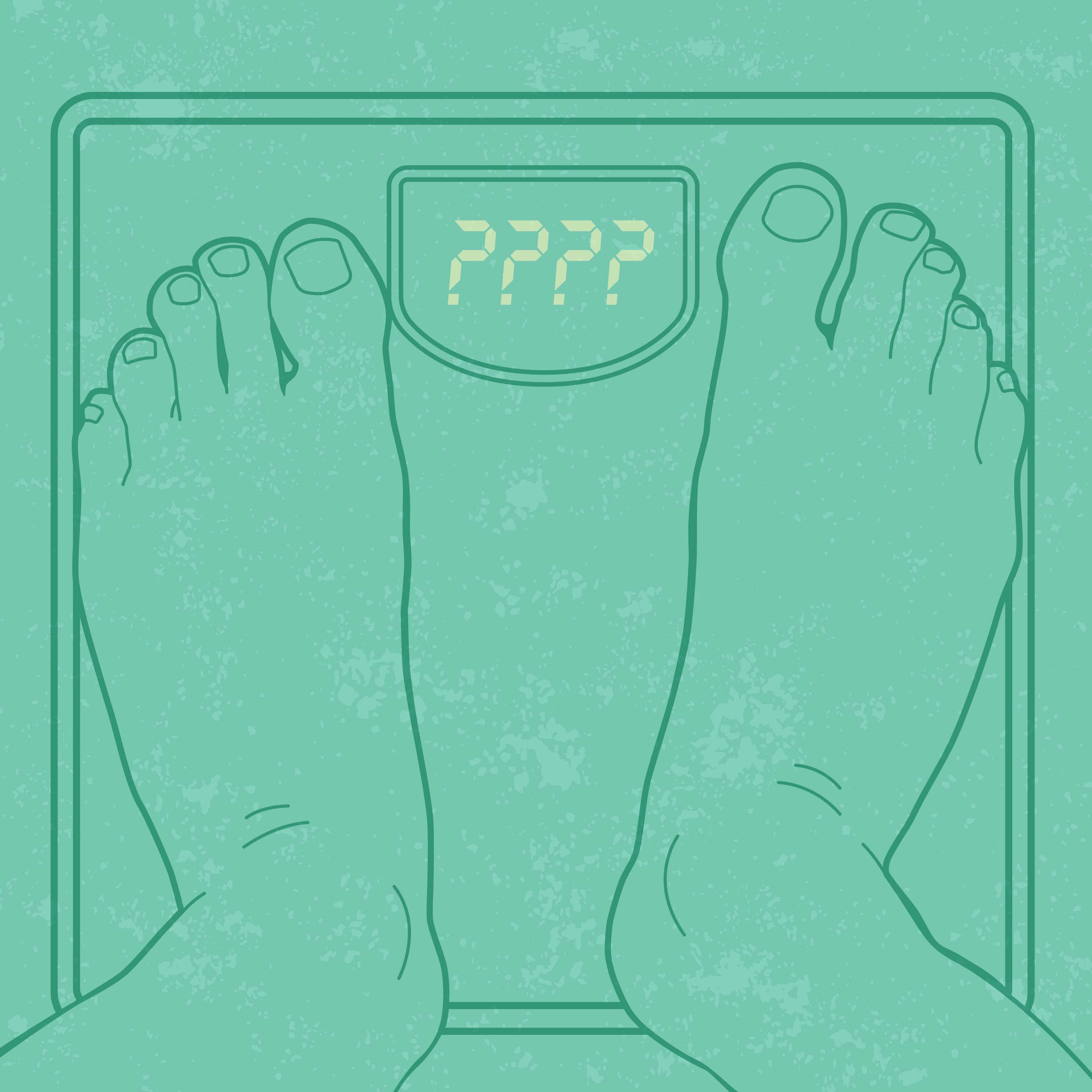 Person standing on a scale