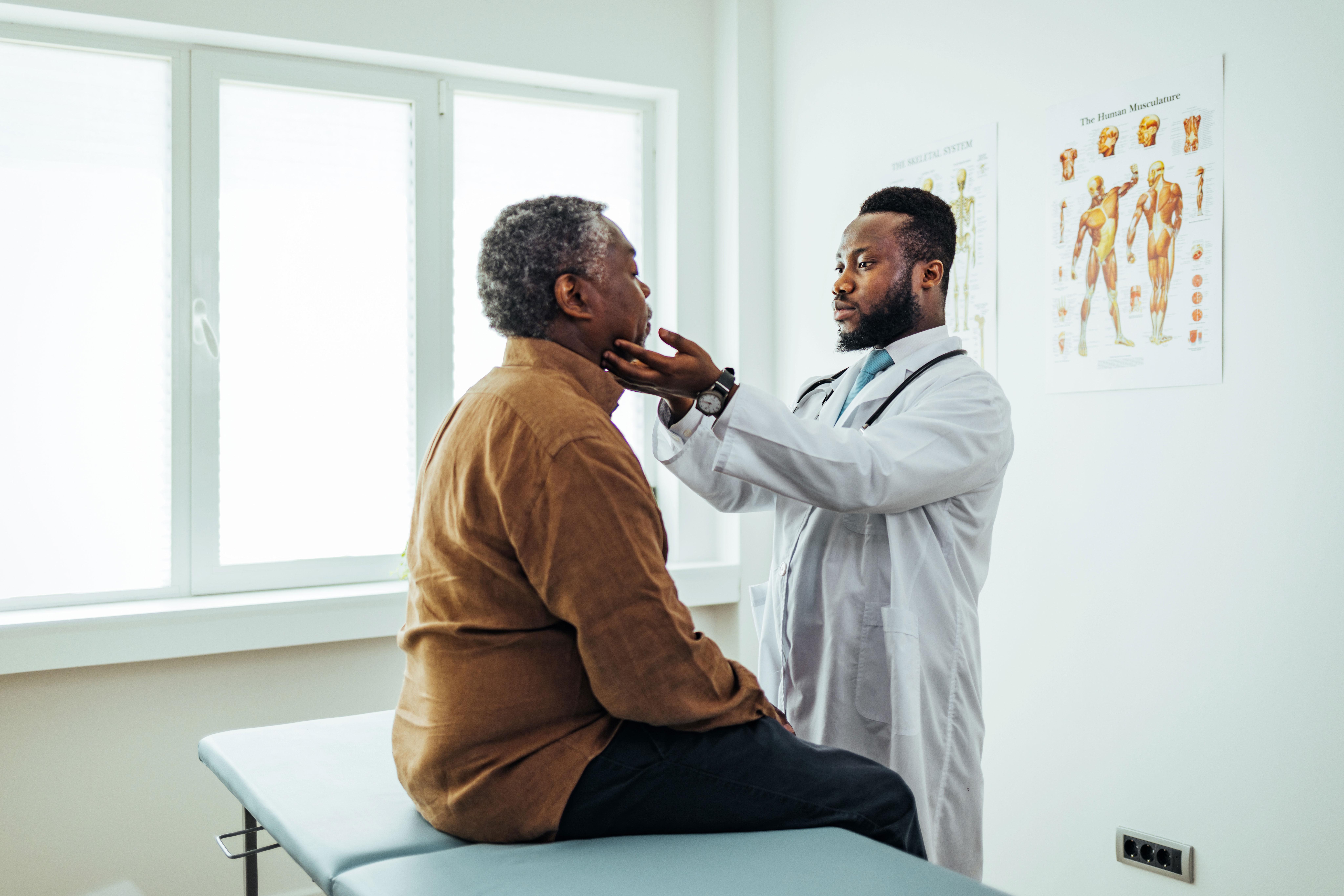 Provider examining a patient