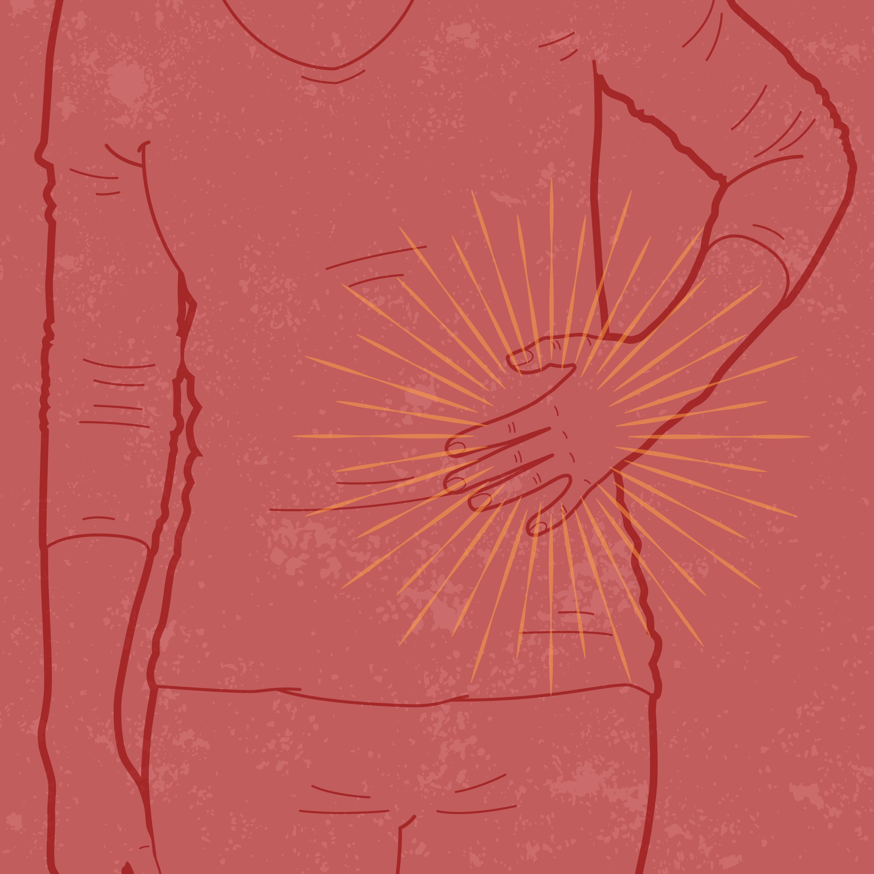 Person experiencing pain from shingles virus