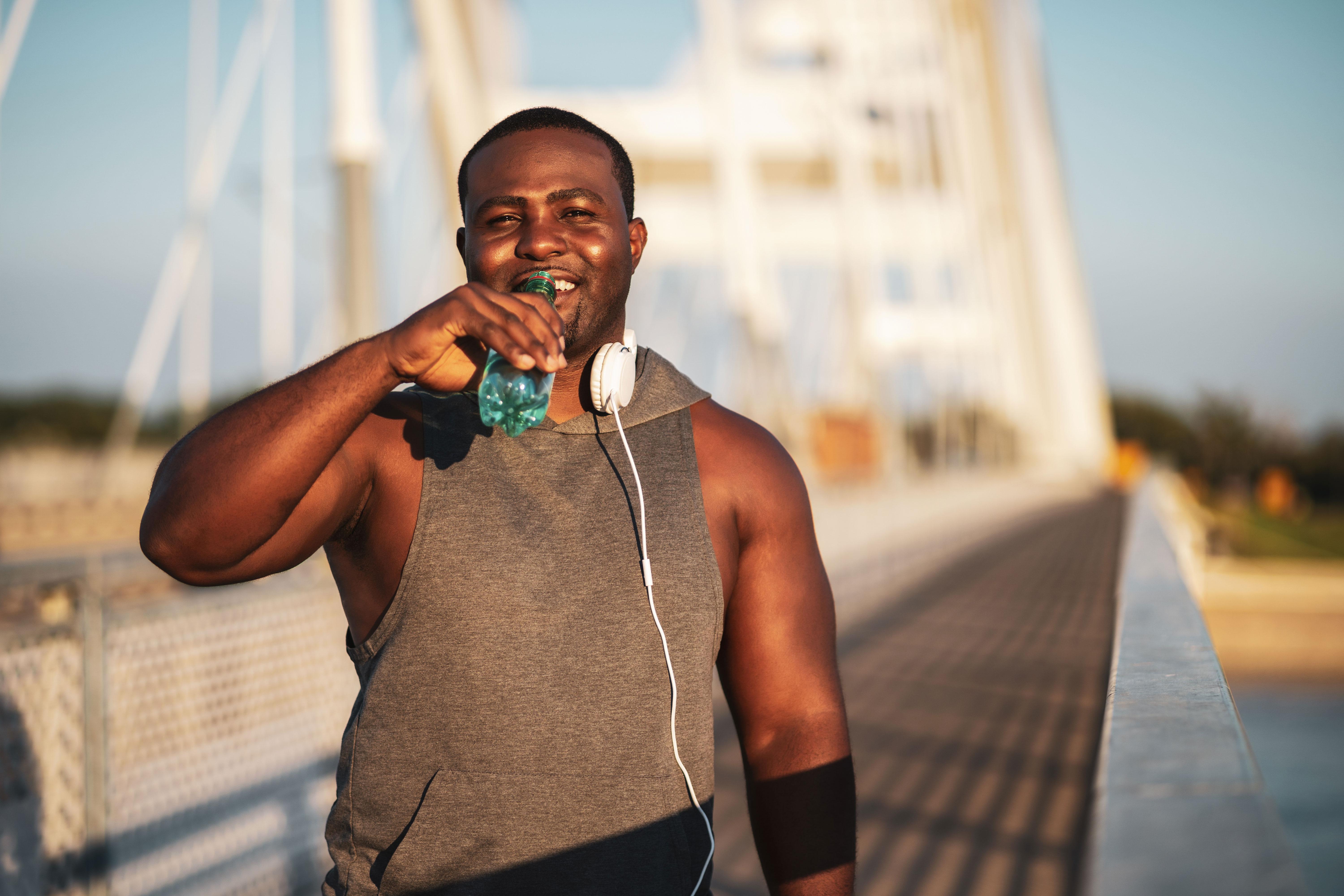 A man exercises to stay heathy