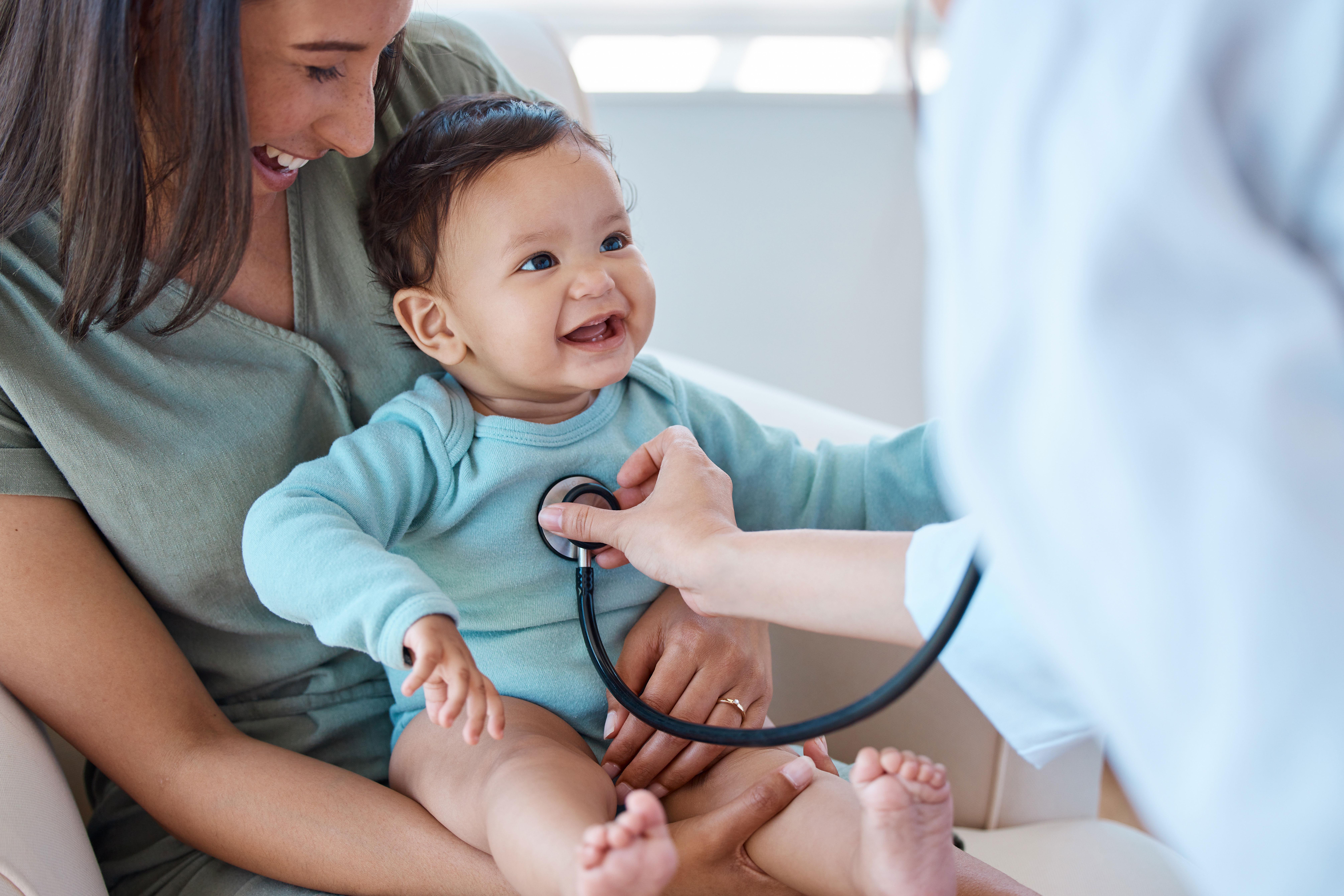 A mother with her child at the doctor's office