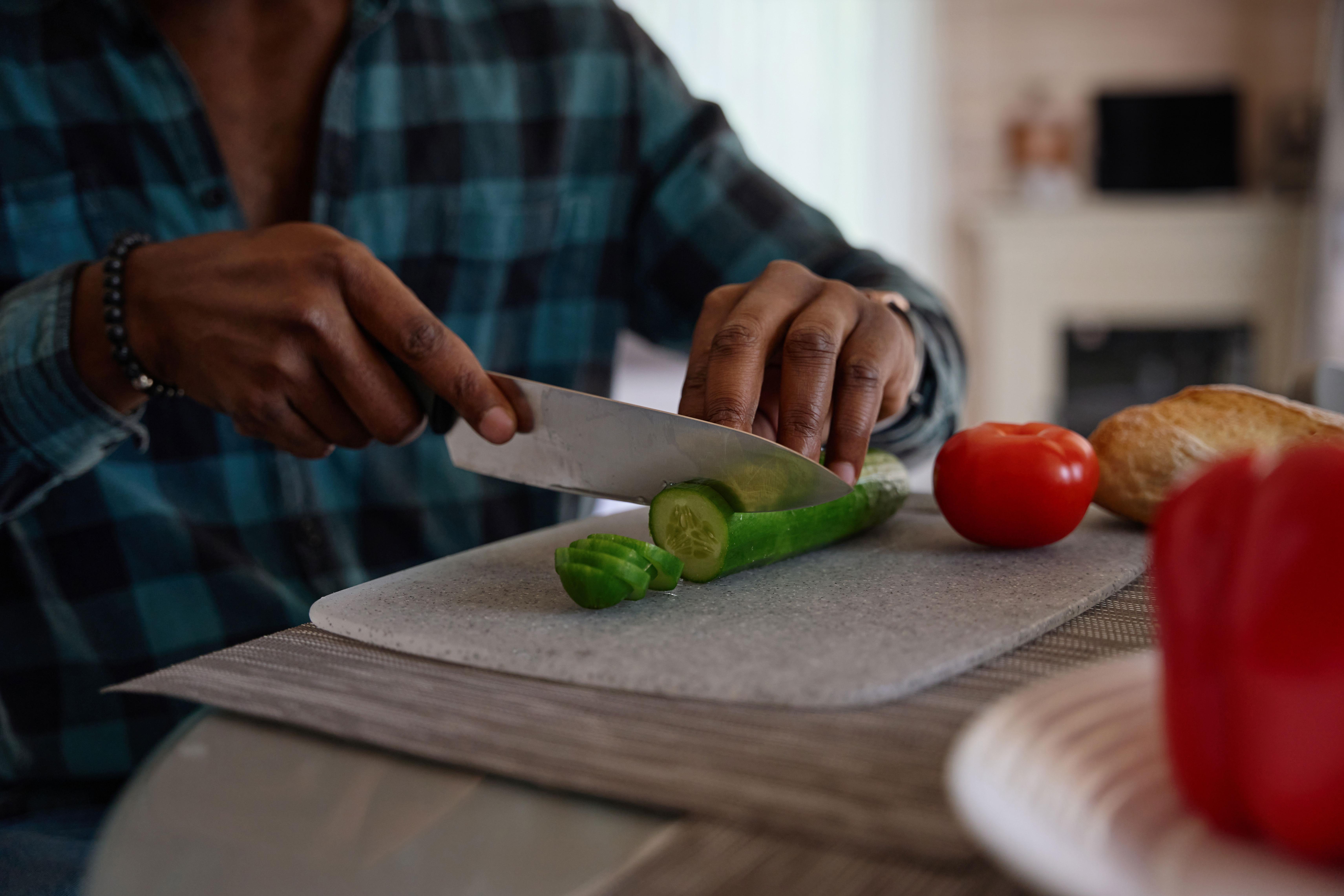 Man preparing a healthy salad
