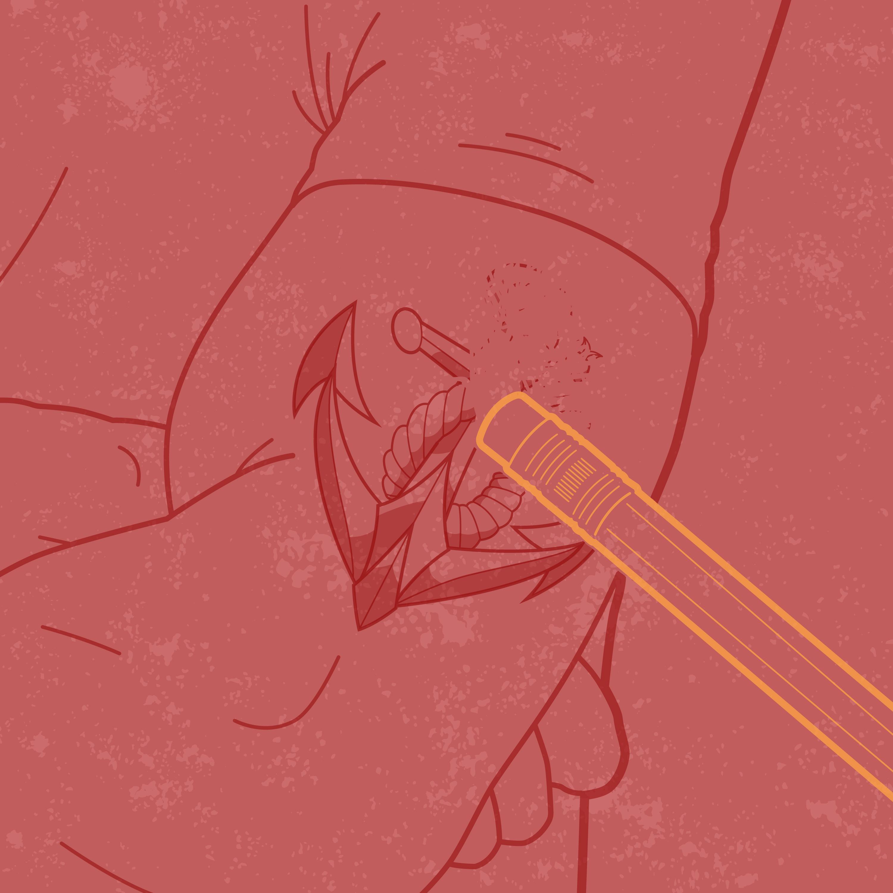 Graphic of tattoo being erased from skin