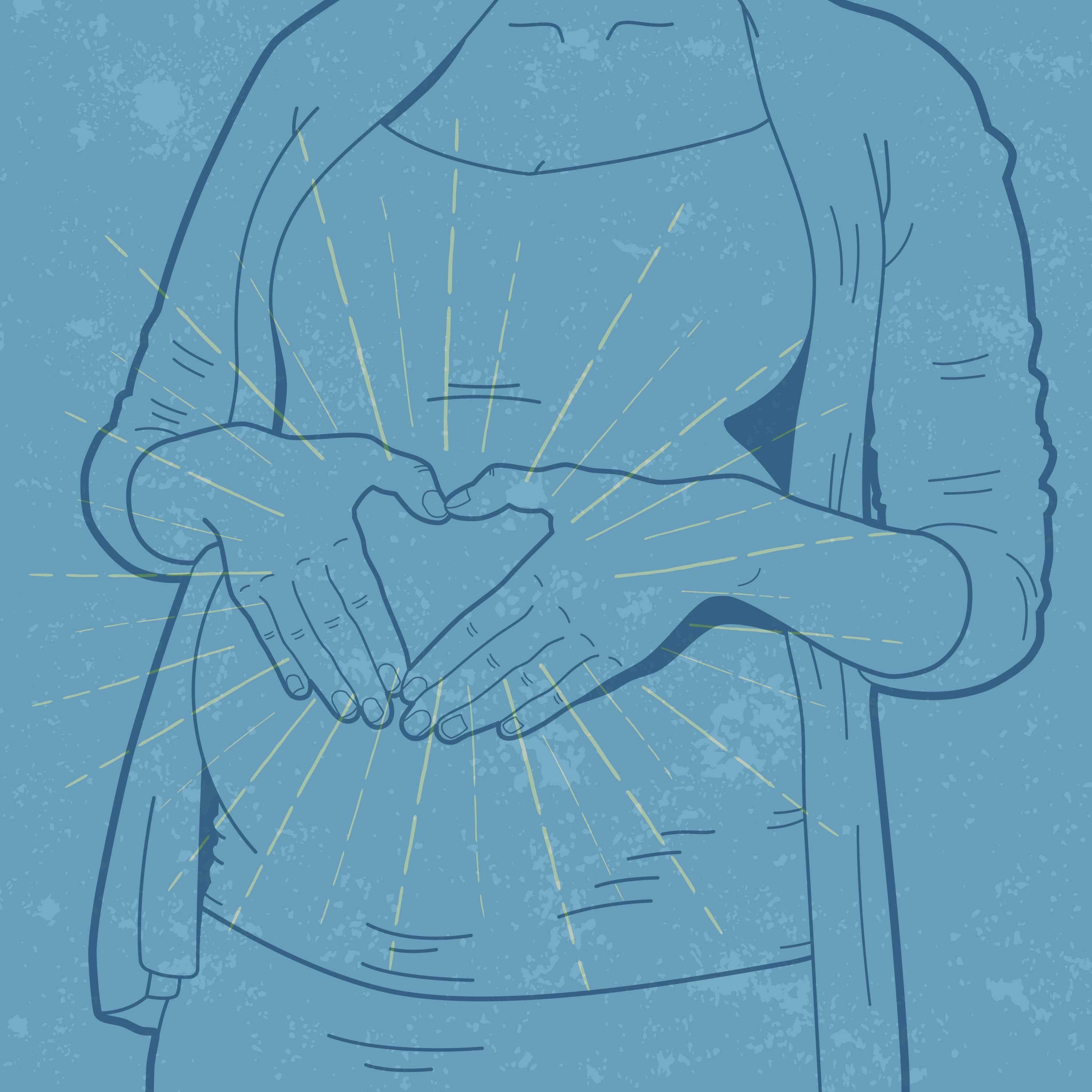 Graphic of woman putting hands on pregnant belly