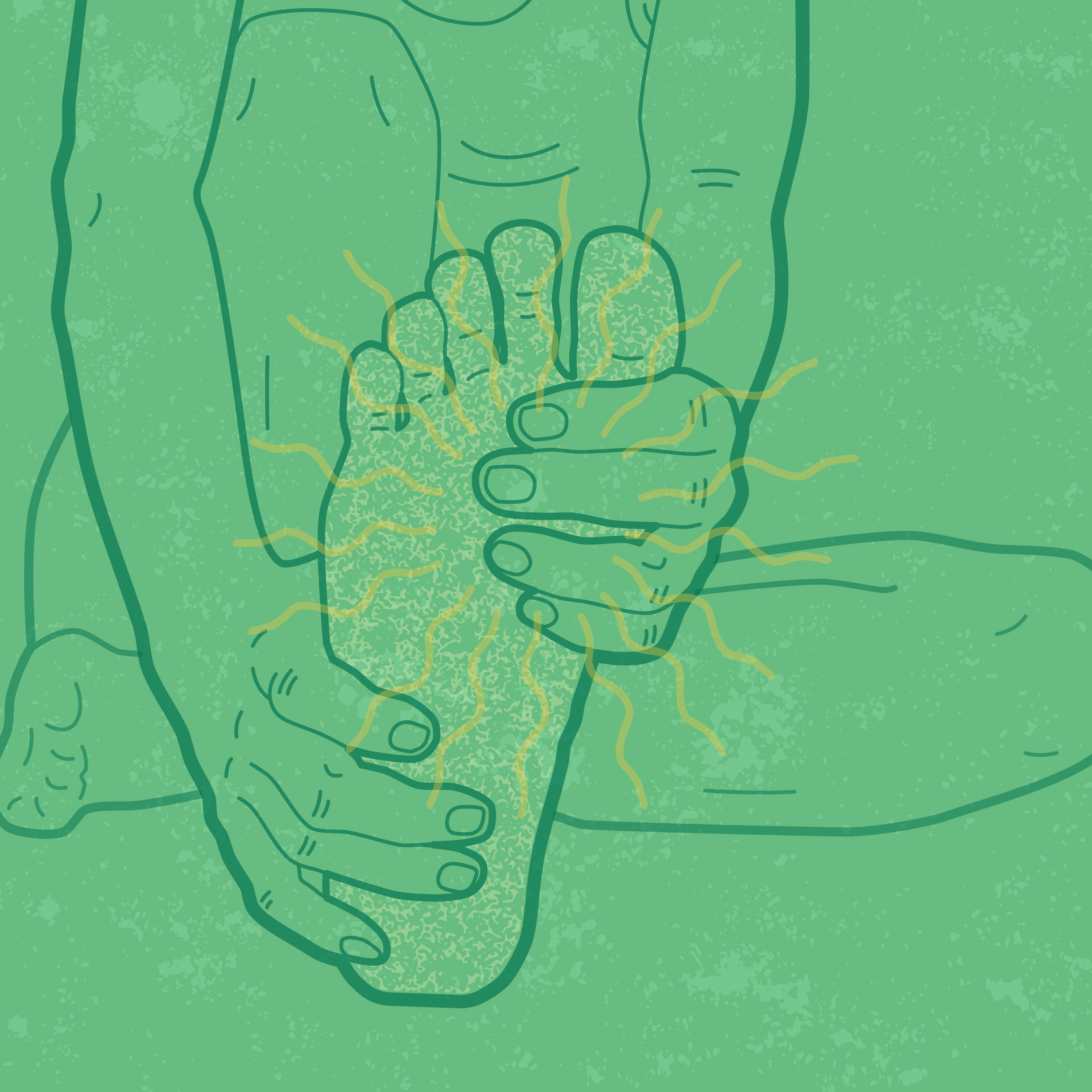 Graphic of foot falling asleep