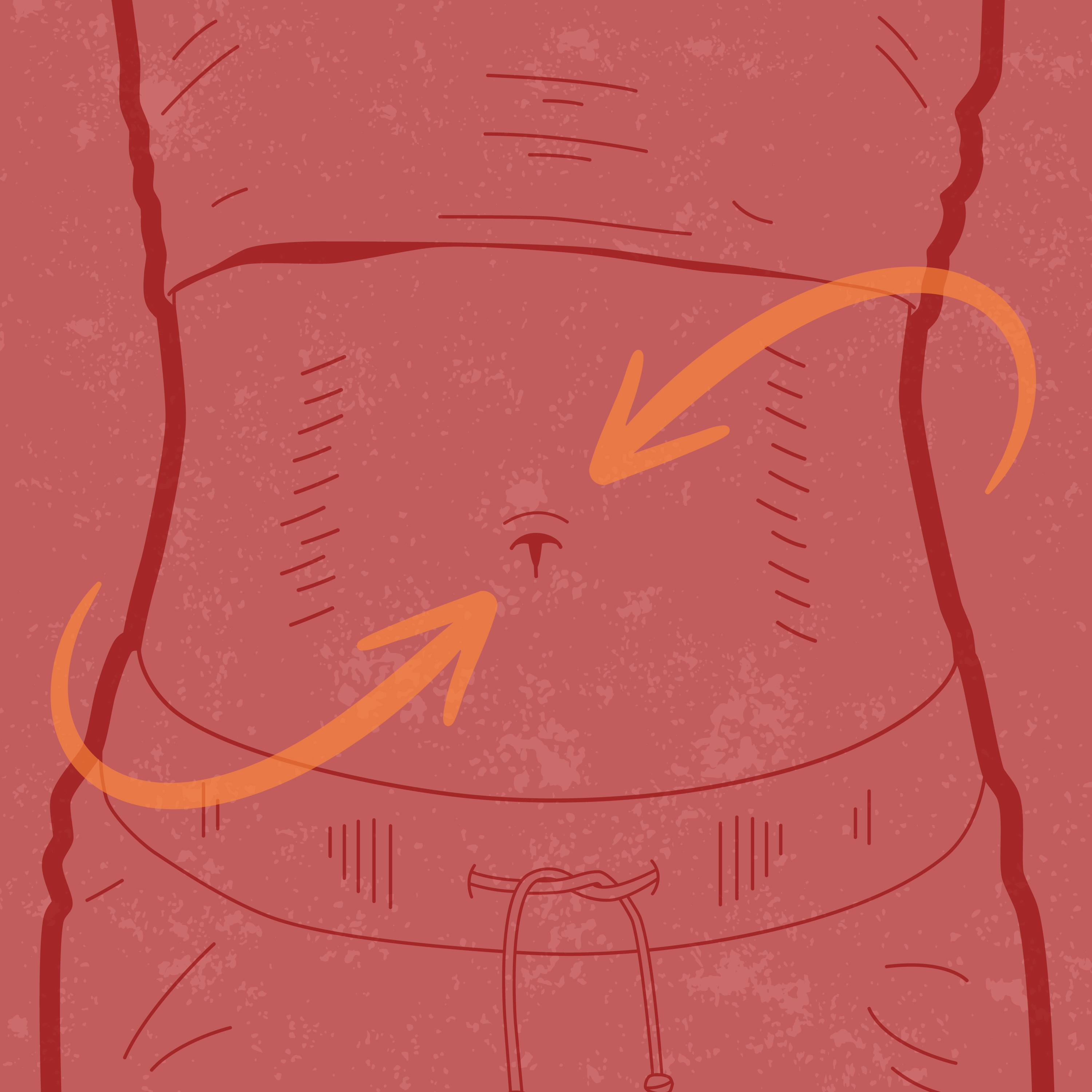 Graphic showing a belly button