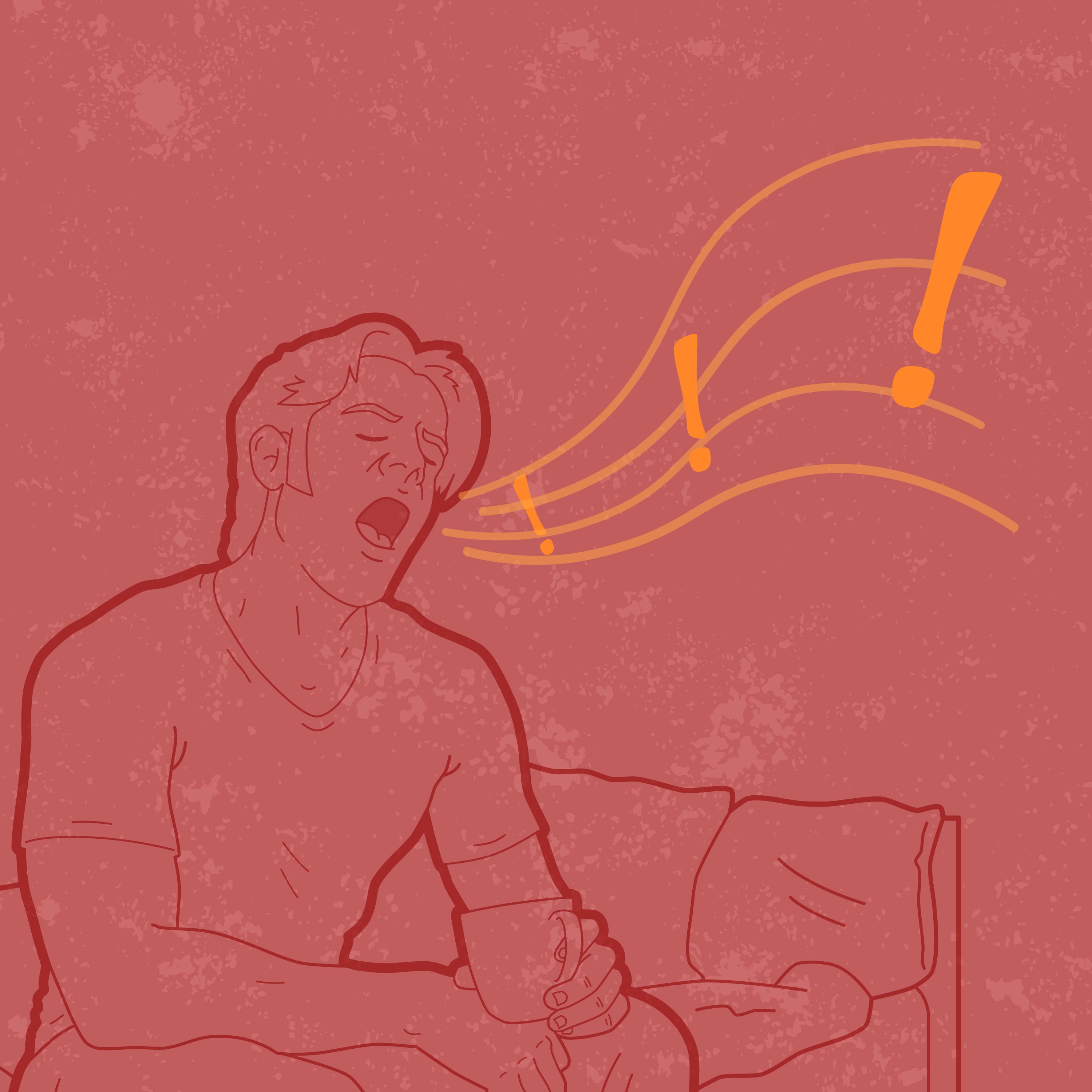 Graphic of a man yawning
