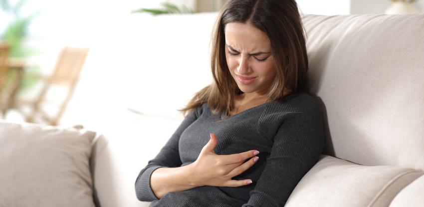 Woman with breast pain
