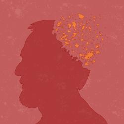 Graphic showing man with memory problems