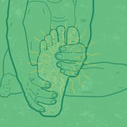 Graphic of foot falling asleep