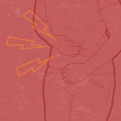 Graphic of person clutching stomach